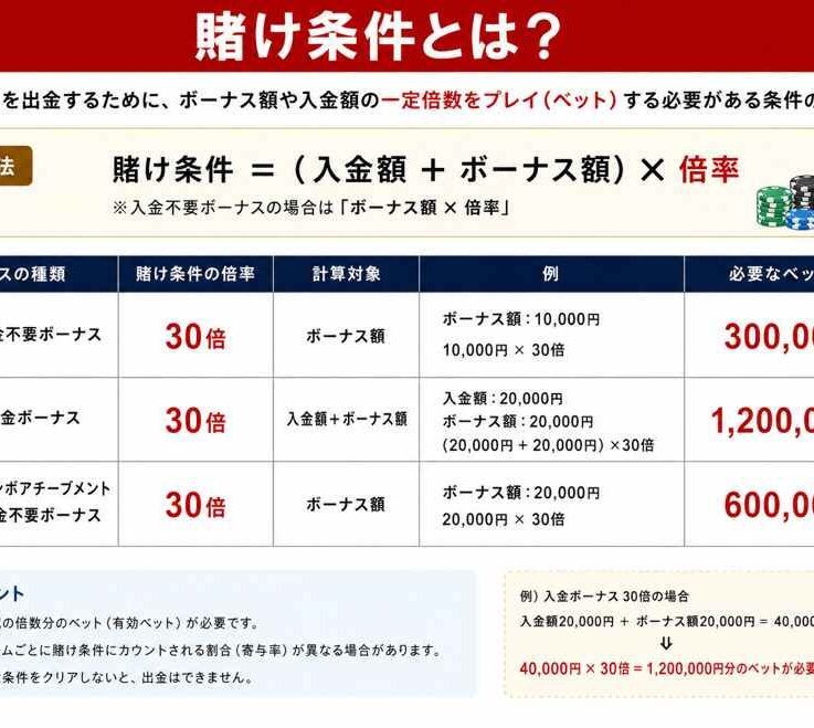 賭け条件とは？オンラインカジノにおける基本知識
