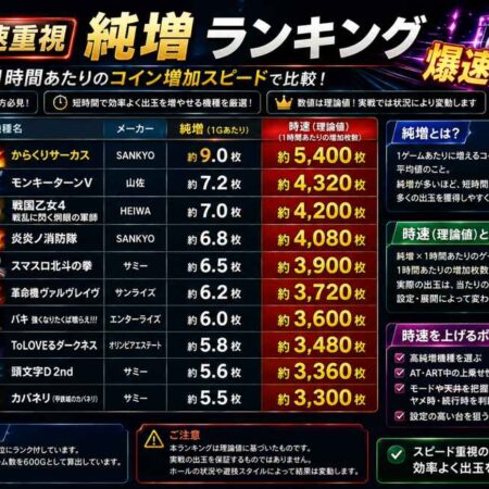【スピード重視】スマスロ 純増 ランキング最新ガイド