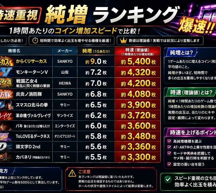 【スピード重視】スマスロ 純増 ランキング最新ガイド