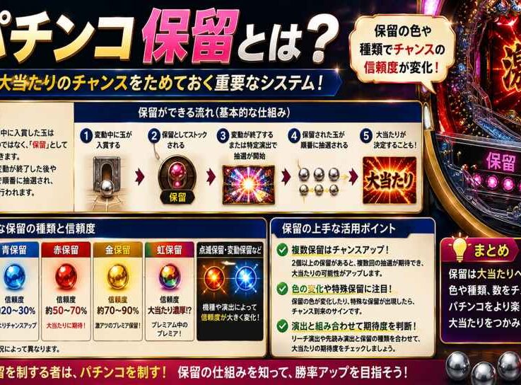 パチンコの「保留」とは？残り保留・金保留・関連アイテムの意味も解説